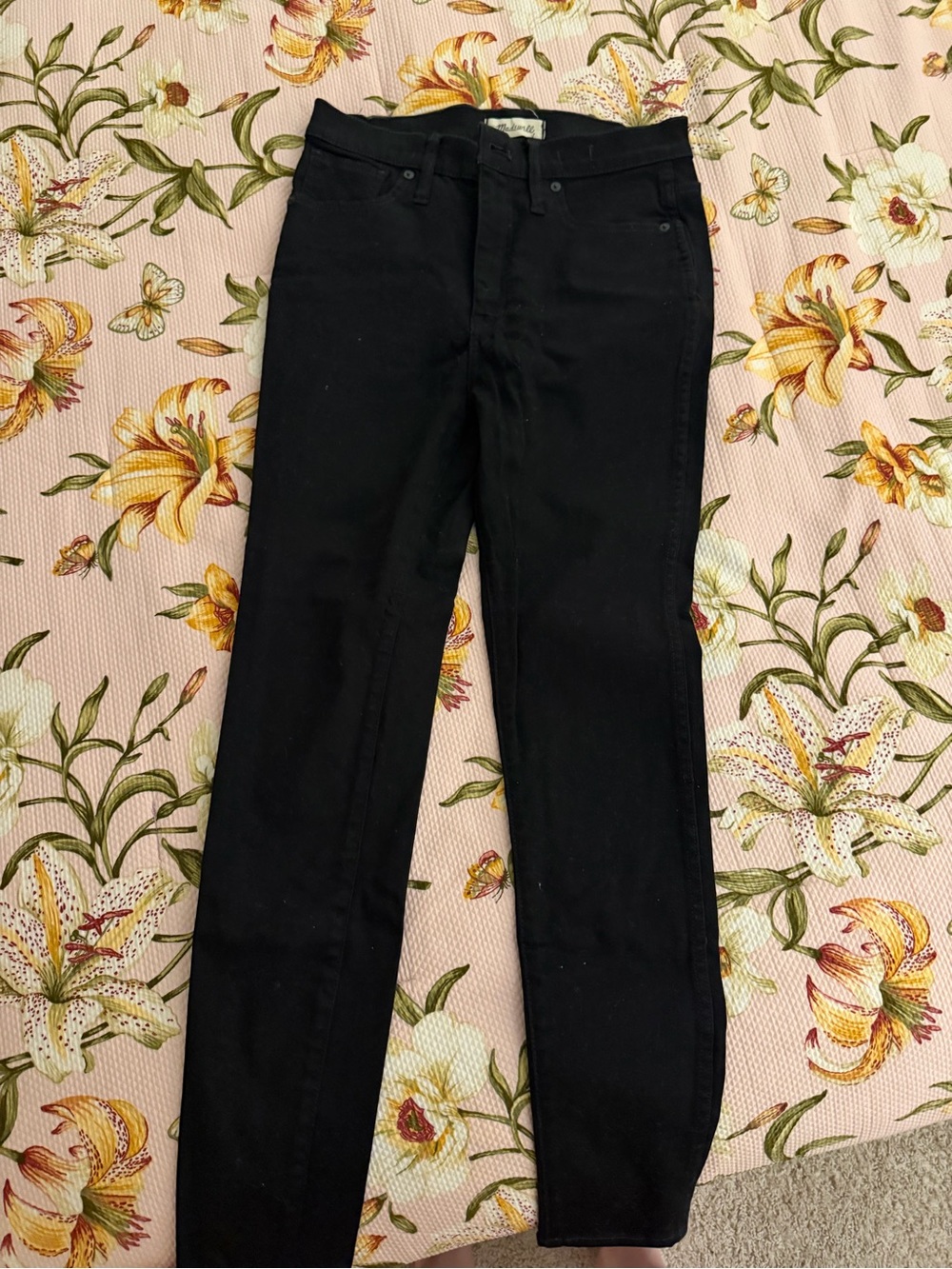 Madewell Black High-Rise Straight-Leg Jeans